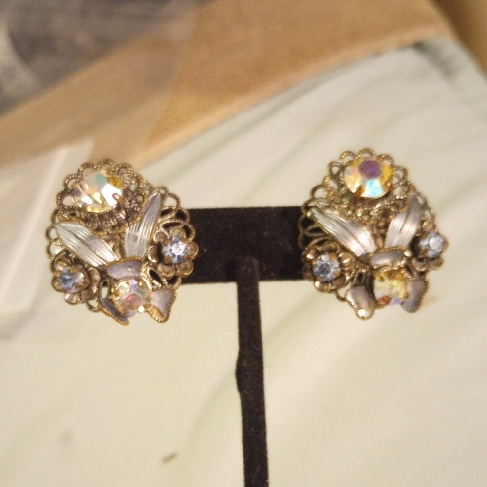 Western Germany Filigree Clip Ons 1960s